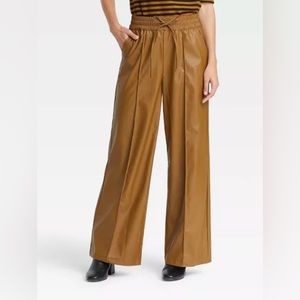 Who What Wear Faux Leather wide leg pants